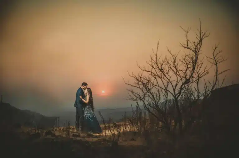 Sunset Point, Mandu couple pre-wedding portrait
